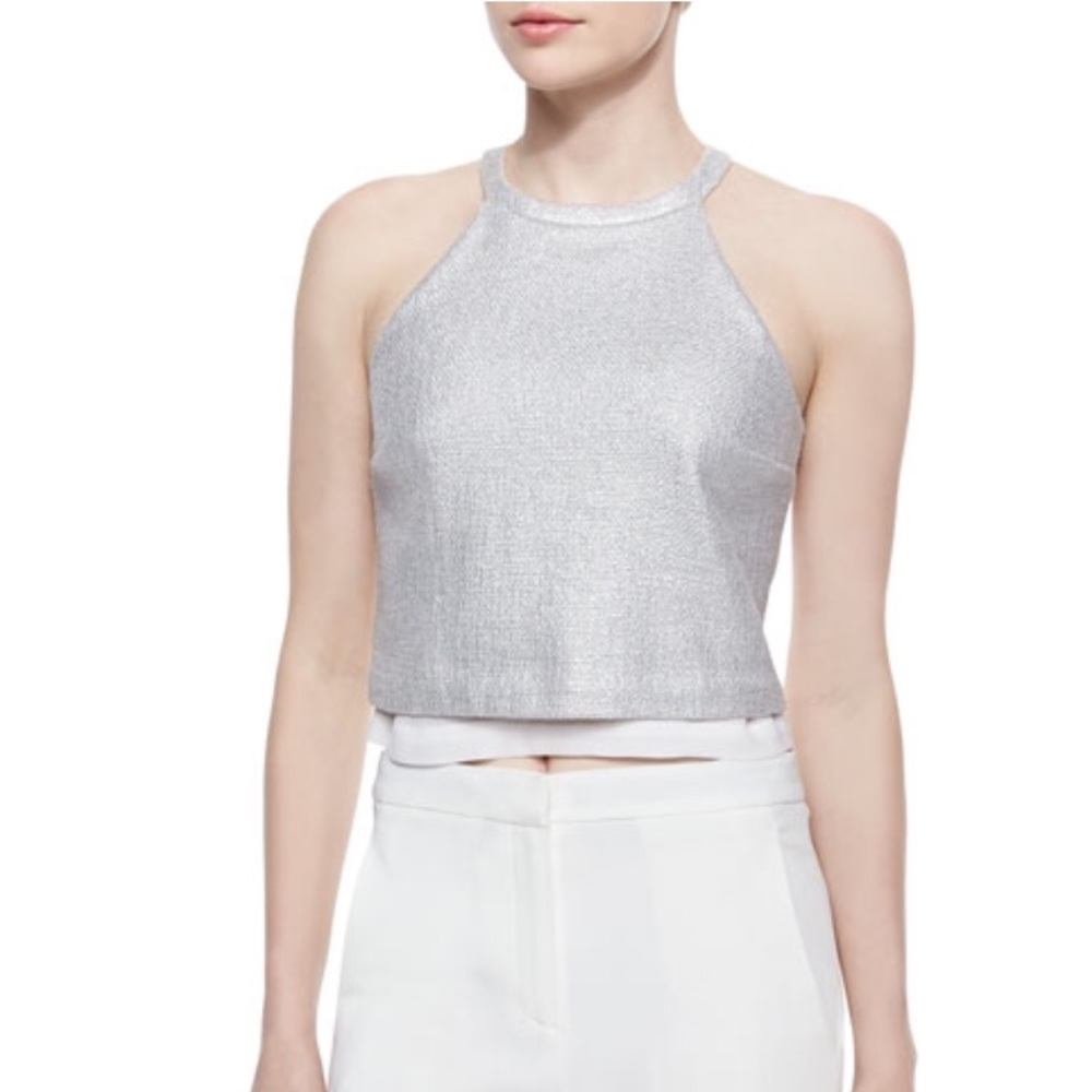 A.L.C Daisy Layered Metallic Tweed Top